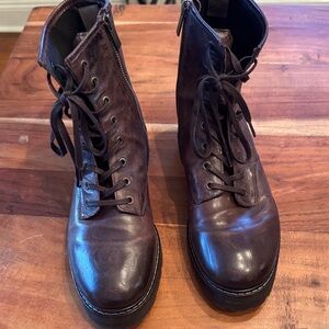 Thursday Boot Company Women's Combat Lace Up Boots - Dark Brown